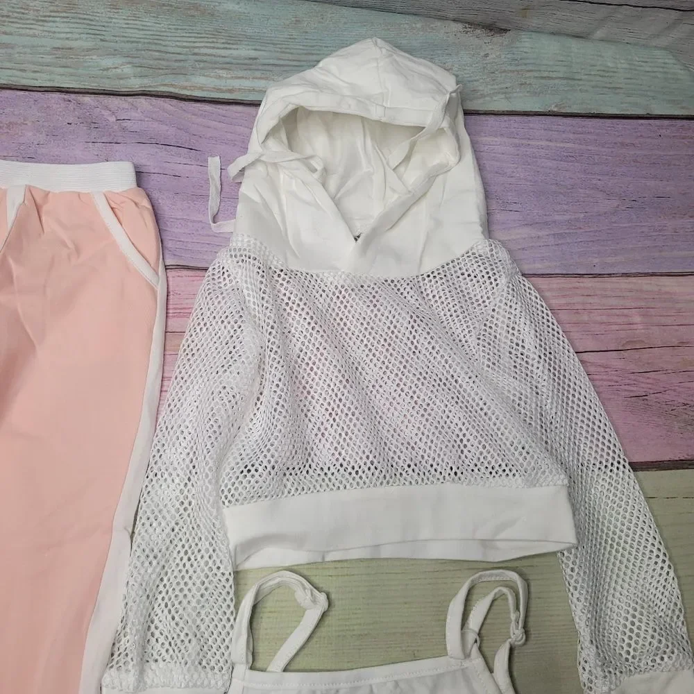 ‎Toddler Girl's 3 Piece Mesh Tracksuit Outfit
